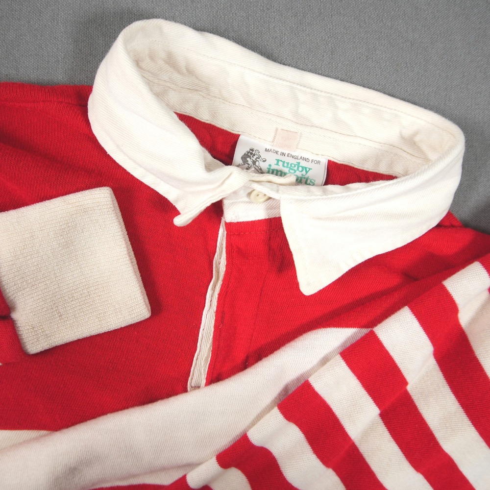 VTG Paper Thin Halbro Rugby Striped Acrylic Men Rugby Shirt 40 Red White England